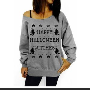 Size L. Happy Halloween Witches top